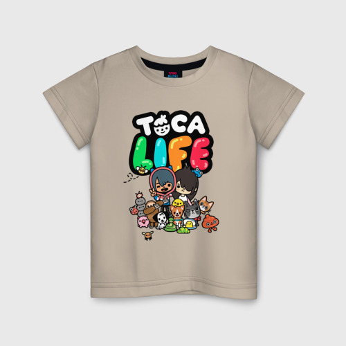 Детская футболка хлопок с принтом Toca Boca world Toca life, вид спереди #2