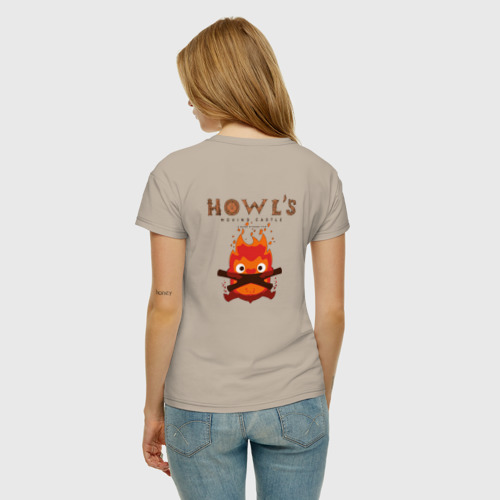 Женская футболка с принтом Hоwl`s castle, вид сзади #2