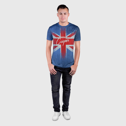 Мужская футболка 3D Slim с принтом Mini cooper Великобритания, вид сбоку #3