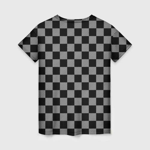 Женская футболка 3D с принтом Шахматные Клетки, вид сзади #1