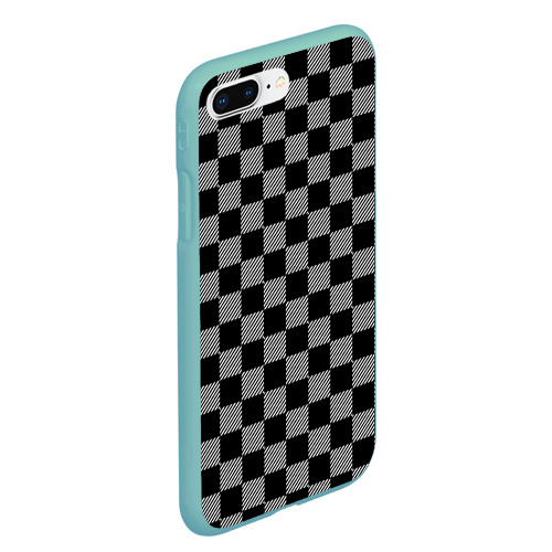 Чехол для iPhone 7Plus/8 Plus матовый с принтом Шахматные Клетки, вид сбоку #3