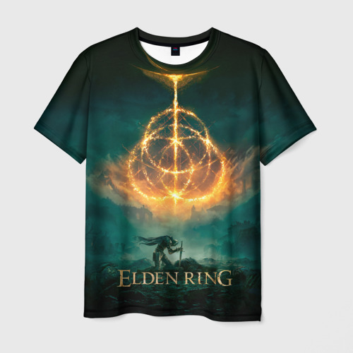 Мужская футболка 3D с принтом Elden Ring Game Art, вид спереди #2