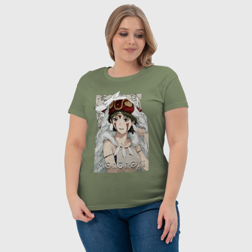 Женская футболка хлопок с принтом Princеss Mononoke, фото #4