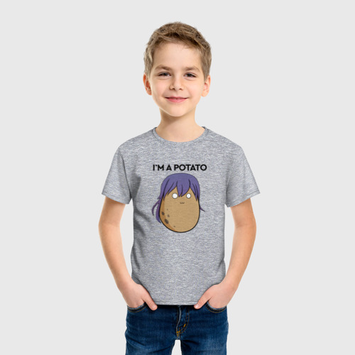 Детская футболка с принтом Luni - I`m a potato, фото на моделе #1