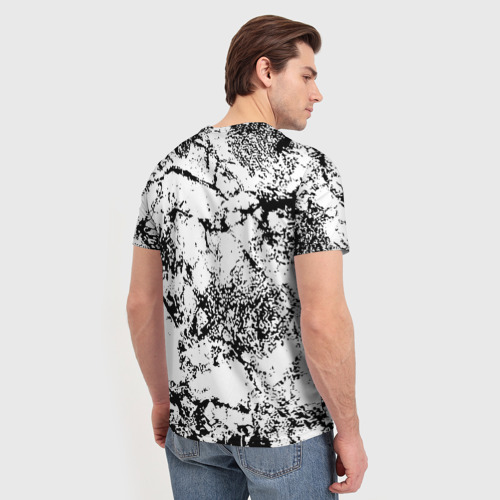 Мужская футболка 3D с принтом Эффект линогравюры, вид сзади #2
