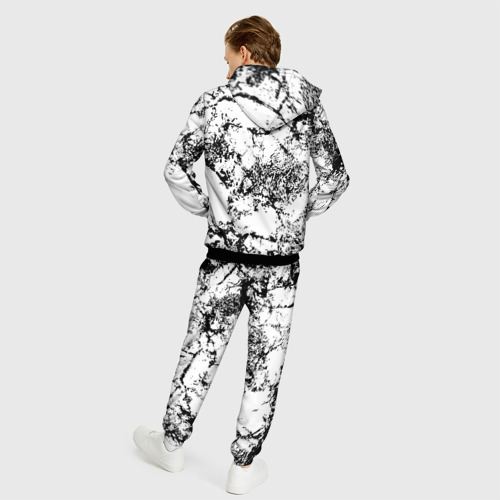 Мужской 3D костюм с принтом Эффект линогравюры, вид сзади #2