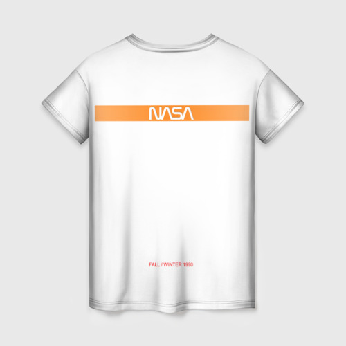 Женская футболка 3D с принтом NASA БЕЛАЯ ФОРМА | НАСА WHITE UNIFORM, вид сзади #1