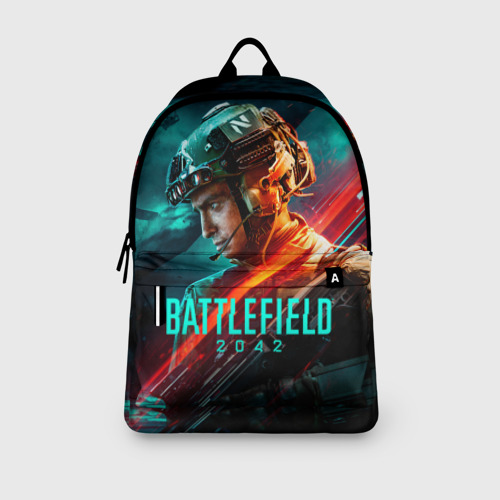 Рюкзак 3D с принтом Battlefield 2042 game art, вид сбоку #3