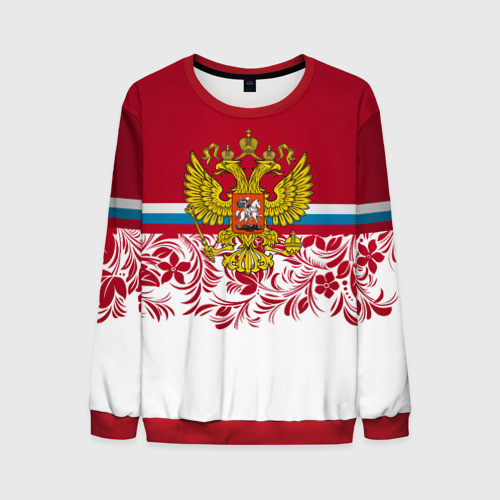 Мужской свитшот 3D с принтом Российский герб, вид спереди #2