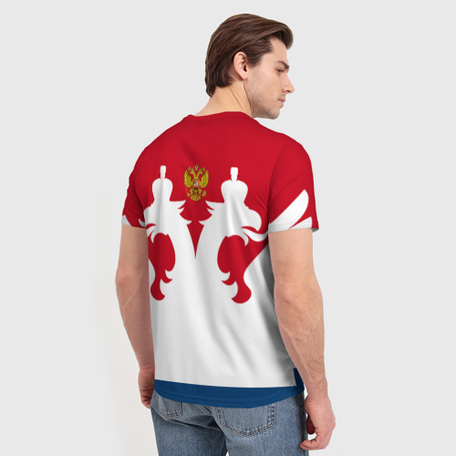 Мужская 3D футболка с принтом Russia Team, вид сзади #2
