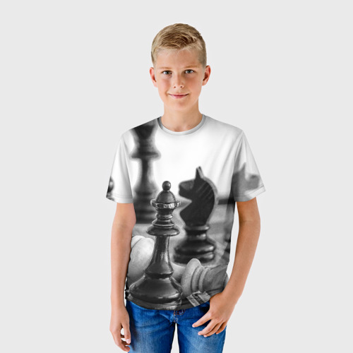 Детская 3D футболка с принтом Шах и мат, фото на моделе #1