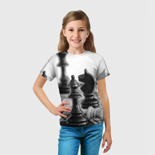 Детская 3D футболка с принтом Шах и мат, вид сбоку #3