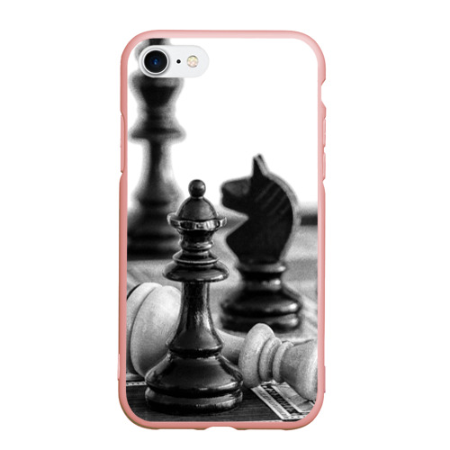 Чехол для iPhone 7/8 матовый с принтом Шах и мат Шахматы, вид спереди #2