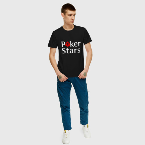 Мужская футболка с принтом PokerStars логотип, вид сбоку #3