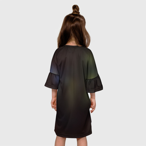 Детское платье 3D с принтом MARKUL (SENSE OF HUMAN), вид сзади #2