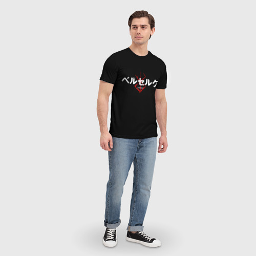 Мужская футболка 3D с принтом Берсерк логотип| Berserk logo, вид сбоку #3