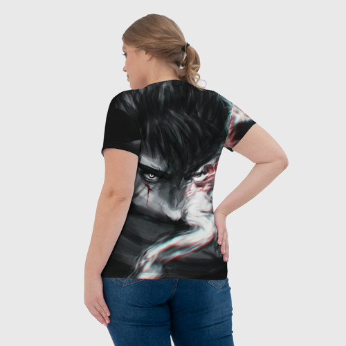 Женская футболка 3D с принтом BERSERK | БЕРСЕРК ГАТС, вид сзади #2