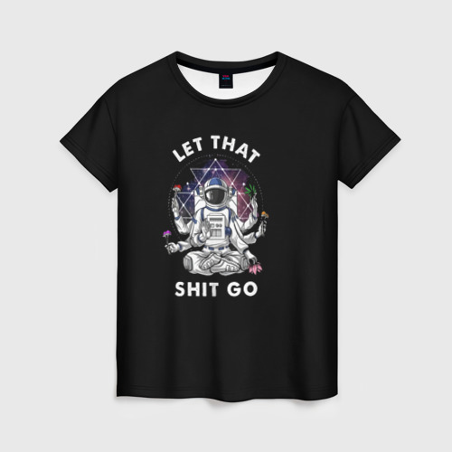 Женская футболка 3D с принтом Космонавт на чиле, вид спереди #2
