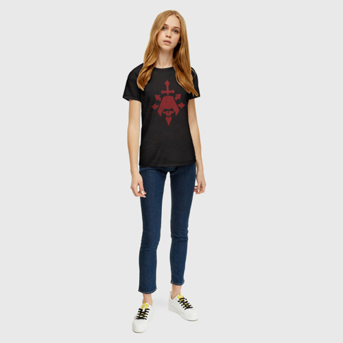 Женская футболка 3D с принтом Падшие ангелы (цвет легиона отступников), вид сбоку #3