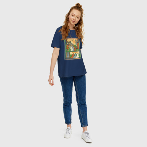 Женская футболка хлопок Oversize с принтом Рыбов продаёте Красивое | мем в средневековом стиле, вид сбоку #3