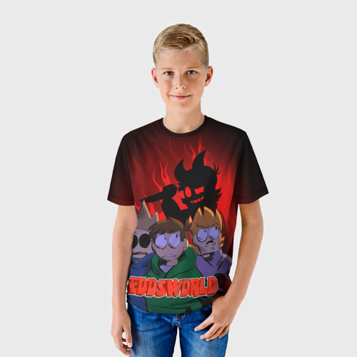 Детская футболка 3D с принтом Tord devil, фото на моделе #1