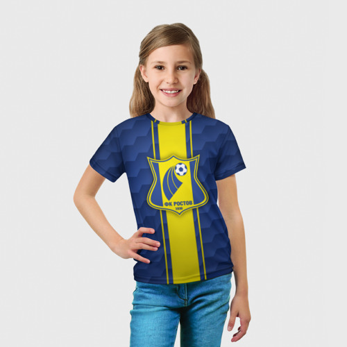 Детская футболка 3D с принтом ФК Ростов, вид сбоку #3