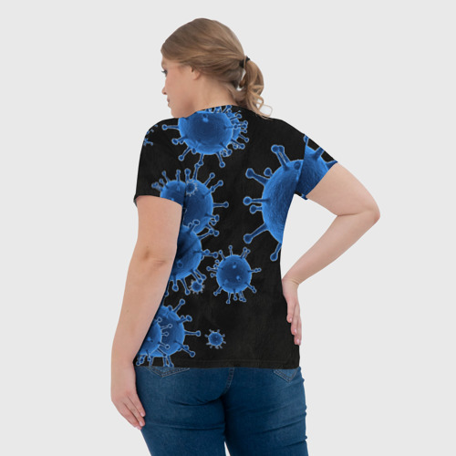 Женская футболка 3D с принтом Protection Against Covid-19, вид сзади #2