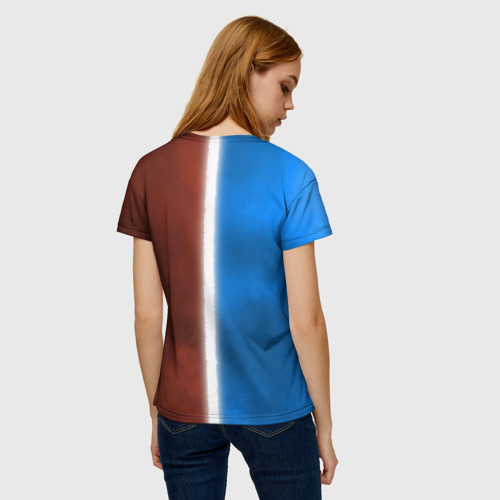 Женская футболка 3D с принтом Кэйа и дилюк Геншин, вид сзади #2