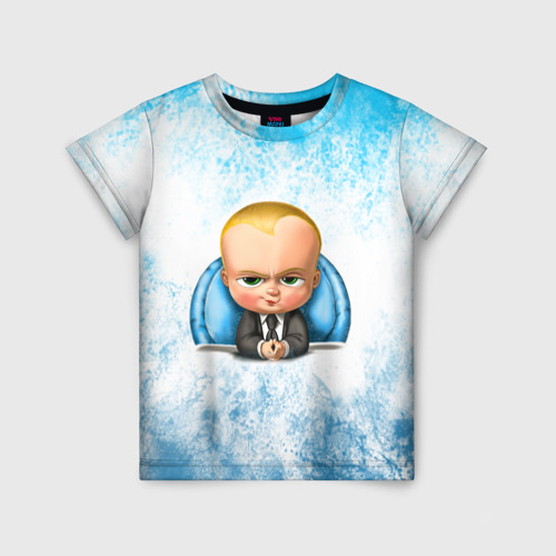 Детская футболка 3D с принтом Босс Молокосос +спина, вид спереди #2