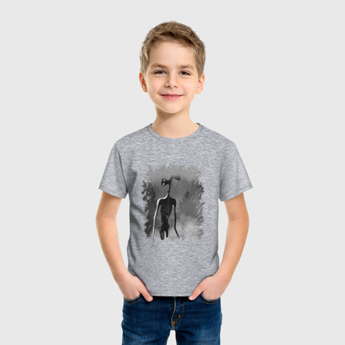 Детская футболка с принтом СИРЕНОГОЛОВЫЙ В ТУМАНЕ, фото на моделе #1