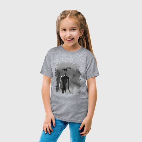 Детская футболка с принтом СИРЕНОГОЛОВЫЙ В ТУМАНЕ, вид сбоку #3