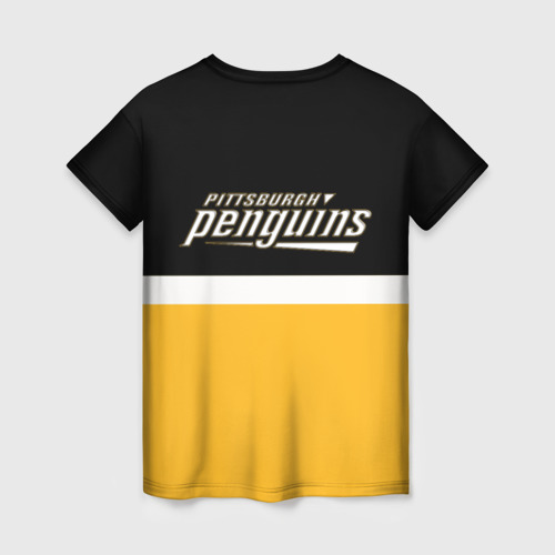 Женская футболка 3D с принтом Питтсбург Пингвинз НХЛ, вид сзади #1