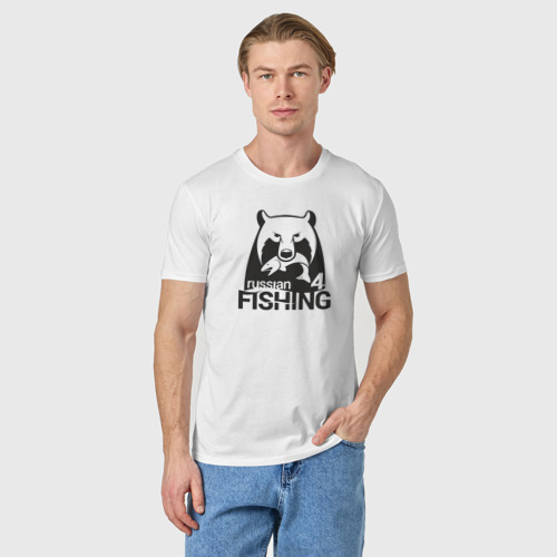 Мужская футболка хлопок с принтом Русская рыбалка 4, фото на моделе #1