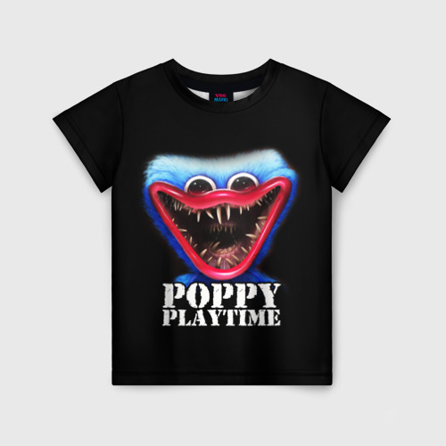 Детская футболка 3D с принтом Poppy Playtime Хагги Вагги, вид спереди #2