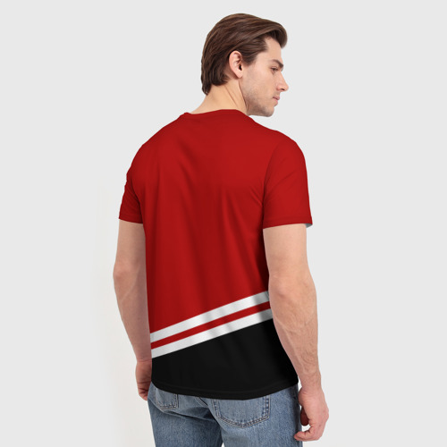 Мужская футболка 3D с принтом Chicago Blackhawks, NHL, вид сзади #2