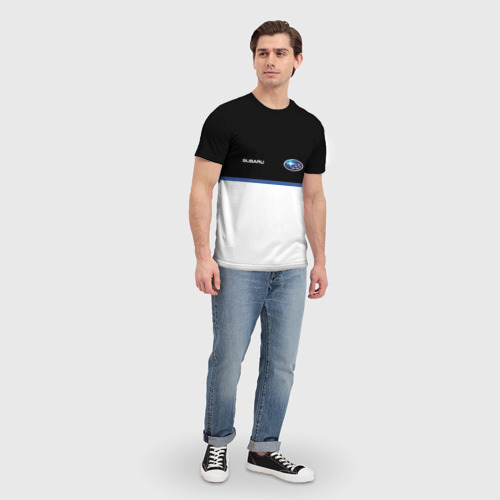 Мужская футболка 3D с принтом Subaru Два цвета, вид сбоку #3