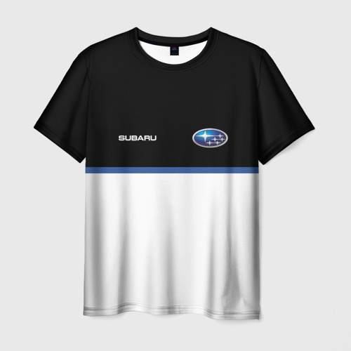 Мужская футболка 3D с принтом Subaru Два цвета, вид спереди #2