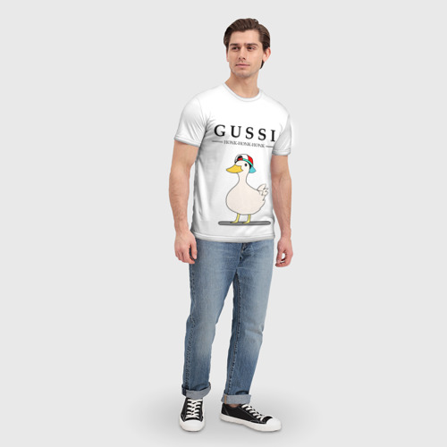Мужская 3D футболка с принтом GUSSI | HONK BABY, вид сбоку #3