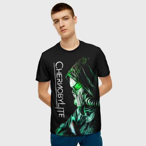 Мужская 3D футболка с принтом Chernobylite (Чернобылит), фото на моделе #1