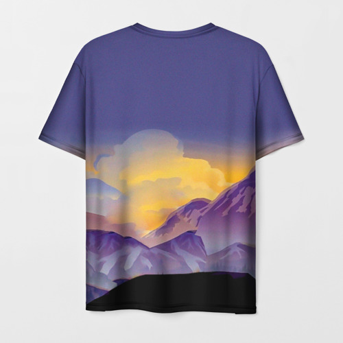 Мужская 3D футболка с принтом Эпичный Картман в горах | Южный Парк, вид сзади #1