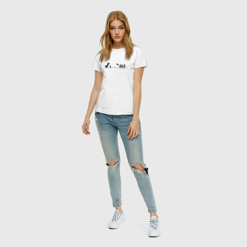 Женская футболка с принтом Game over Google dino, вид сбоку #3