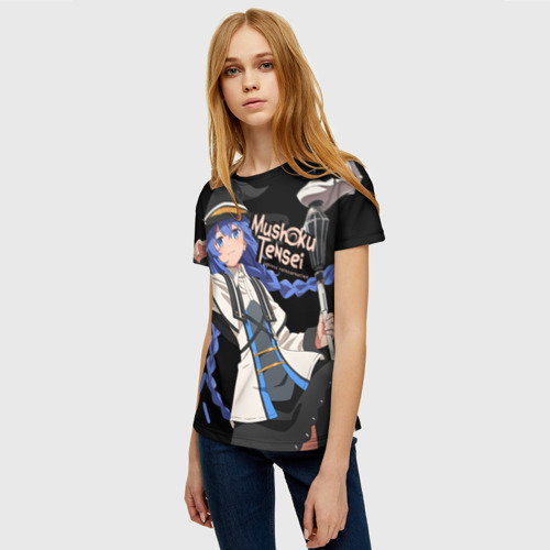Женская футболка 3D с принтом Реинкарнация безработного - Рокси Мигурдия, фото на моделе #1