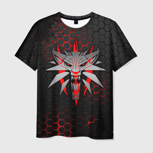 Мужская футболка 3D с принтом Стальной Ведьмак эмблема волка когти, вид спереди #2