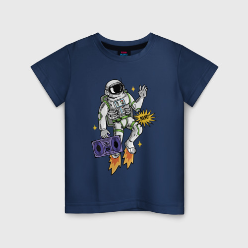Детская футболка хлопок с принтом Space disco bang!, вид спереди #2