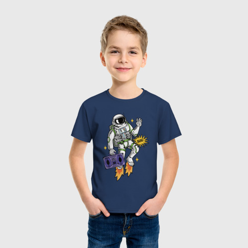 Детская футболка хлопок с принтом Space disco bang!, фото на моделе #1