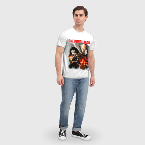 Мужская футболка 3D с принтом Сайтама и Генос One Punch-Man, вид сбоку #3