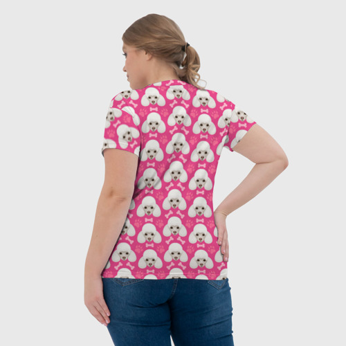 Женская футболка 3D с принтом Собака Пудель, вид сзади #2