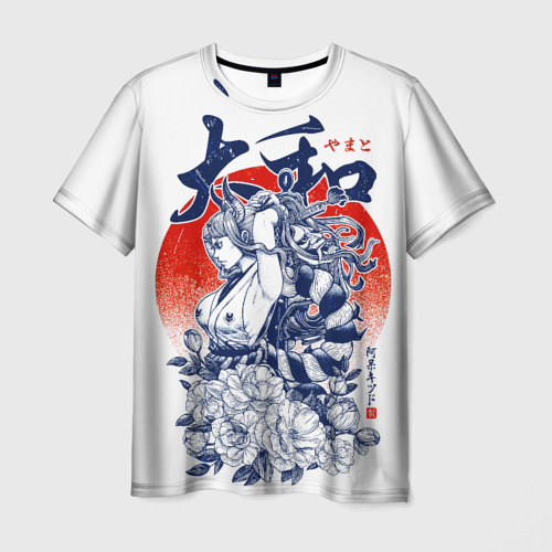 Мужская футболка 3D с принтом Ямато девушка самурай Ван Пис, вид спереди #2