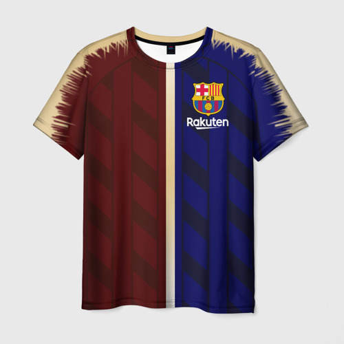 Мужская футболка 3D с принтом Barcelona Форма, вид спереди #2
