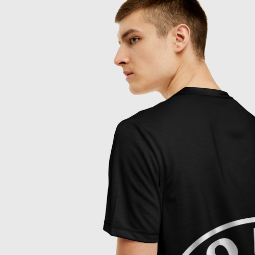 Мужская 3D футболка с принтом SKODA BLACK & WHITE STYLE, вид сзади #2